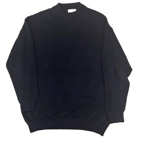 Lazo Merino Wool Sweater 56 Italy‎ 46 US XL blue crew Preppy Classic Textured